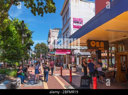 Geschäfte, Bars und Cafés auf Cuba Street, Wellington, Neuseeland Stockfoto