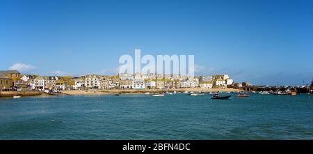 Panoramablick St Ives Harbour St Ives Cornwall England Stockfoto