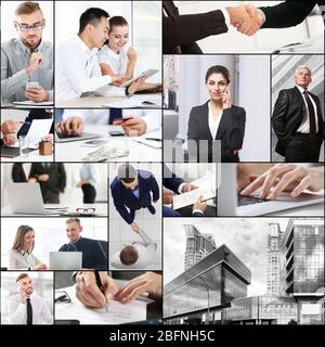 Collage aus Geschäftsleuten. Teamwork-Konzept Stockfoto