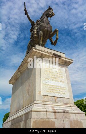 Frankreich, Montpellier, Place Royale du Peyrou, Statue von Louis XIV Stockfoto