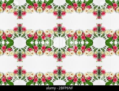 Blumen Spiegelmuster. Nahtlose florale Hintergrund. Stockfoto