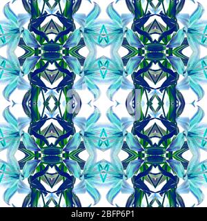 Blumen Spiegelmuster. Nahtlose florale Hintergrund. Stockfoto