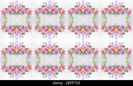 Blumen Spiegelmuster. Nahtlose florale Hintergrund. Stockfoto