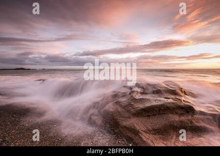 Sonnenuntergang am Carnsore Point Wexford Irland Stockfoto