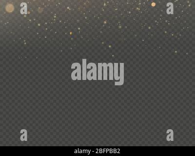 Overlay-Effekt Glitzer Gold Licht Glanz-Effekt auf transparentem Hintergrund. EPS 10 Stock Vektor