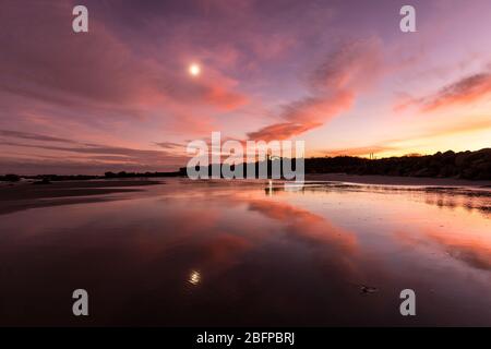 Mondschein in Carne Beach County Wexford Stockfoto