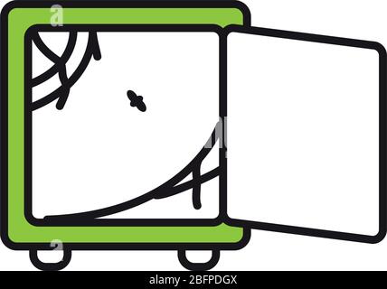 Leeres Strongbox-Symbol über weißem Hintergrund, Halbzeiligkeit in halber Farbe, Vektorgrafik Stock Vektor