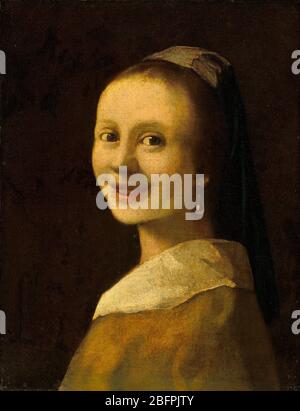 Lächelndes Mädchen, Fälschung höchstwahrscheinlich gemalt von Han van Meegeren Anonymer Nachahmer von Johannes Vermeer Fake vermeer Stockfoto