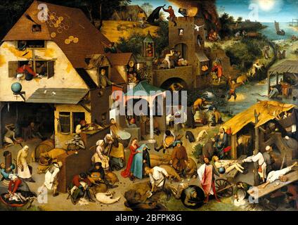 Niederländische Sprüche, 1559, von Pieter Bruegel dem Älteren Stockfoto