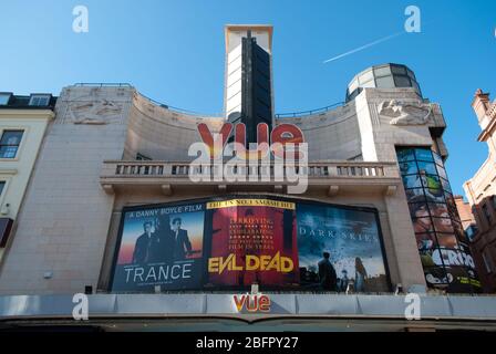 1930er Jahre Art Deco Architektur Vue Cinema West End, 3 Cranbourn Street, Leicester Square, West End, London WC2H von Thomas Somerford Stockfoto