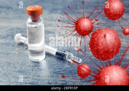 Medizinische Versorgung auf grauem Hintergrund. Konzept der Krebsforschung Stockfoto