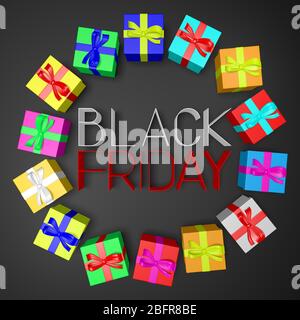 Black Friday - 3D-Illustration Stockfoto