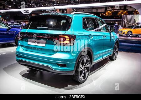 Brüssel, Belgien, Jan 2020 Volkswagen VW T-Cross, Brussels Motor Show, MQB Plattform, Kompakt-SUV von Volkswagen Group produziert Stockfoto