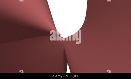 Mathematische Form aus BRAUNEN monochromen 3D gekrümmten abstrakten Hintergrund Bild aus schlichten Marmor Muster mit Schatten gemacht Stockfoto