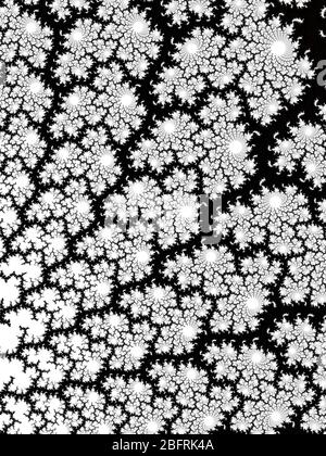 Einfache mandelbrot Fraktal Tapete in schwarz und weiß. Stockfoto