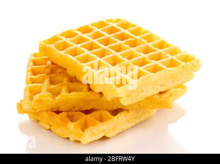 Süße Waffeln isoliert auf weißem Stockfoto