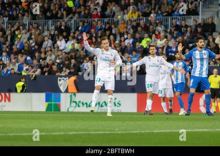 Málaga, Spanien. April 2018. La Liga Match Málaga C.F. - Real Madrid C.F. Stockfoto
