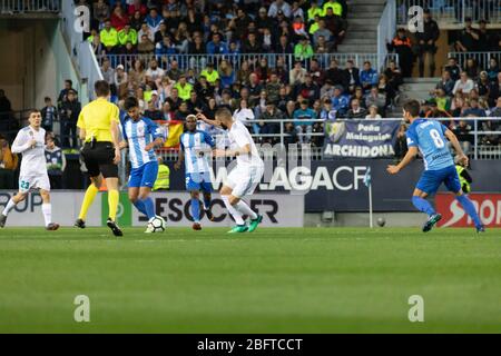 Málaga, Spanien. April 2018. La Liga Match Málaga C.F. - Real Madrid C.F. Stockfoto