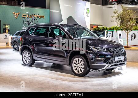 Brüssel, Belgien, 09. Januar 2020: SEAT Ateca auf dem Brüsseler Automobilsalon, ein kompaktes Crossover-Fahrzeug (CUV) des spanischen Automobilherstellers SEAT Stockfoto