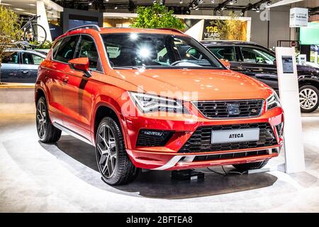 Brüssel, Belgien, Jan 2020 Seat Ateca FR auf dem Brüsseler Automobilsalon, KompaktCrossover-Fahrzeug (CUV) des spanischen AUTOHERSTELLERS SEAT Stockfoto