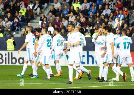 Málaga, Spanien. April 2018. La Liga Match Málaga C.F. - Real Madrid C.F. Stockfoto