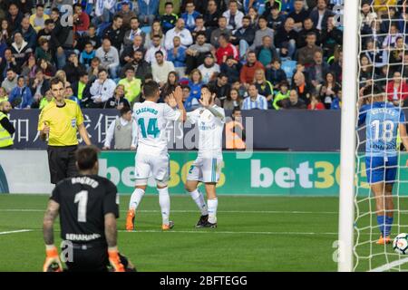 Málaga, Spanien. April 2018. La Liga Match Málaga C.F. - Real Madrid C.F. Stockfoto
