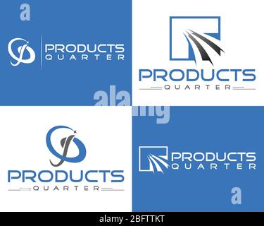 Logo mit Anfangsbuchstaben pq, qp, q, p, Logo-Design. Stock Vektor