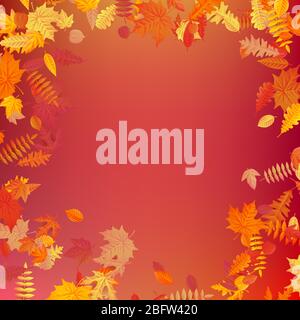 Herbst Vorlage Layout mit Blättern schmücken. EPS 10 Stock Vektor