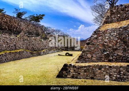 North Ball Court, Xochicalco, Morelos, Mexiko Stockfoto