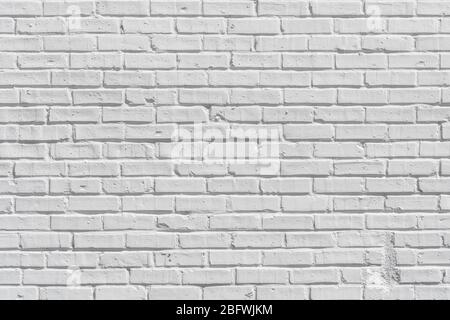 Weiß gemalte Ziegelwand für Textur oder Hintergrund Stockfoto