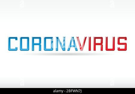 Vektorgrafik von Coronavirus Text Covid-19 Viruserkrankung Stock Vektor