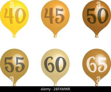 Ballon Jubiläum Jahr Jubiläum Geburtstag Fest Tag Stock Vektor