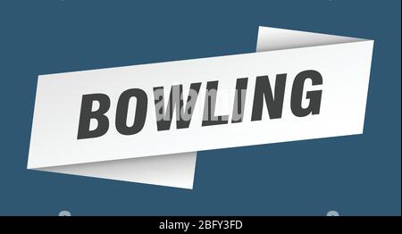 Bowling Banner Vorlage. Bowling Band Label Zeichen Stock Vektor