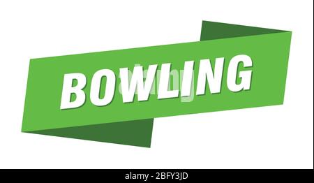 Bowling Banner Vorlage. Bowling Band Label Zeichen Stock Vektor
