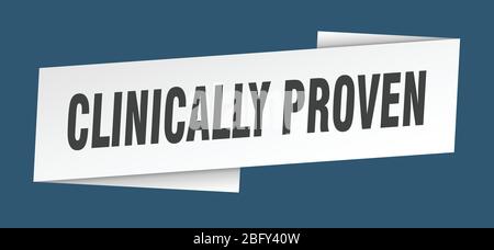 Klinisch erprobte Banner-Vorlage. Klinisch erprobtes Band-Label-Zeichen Stock Vektor