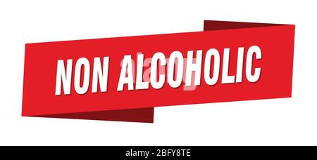 Alkoholfreie Banner-Vorlage. Alkoholfreies Farbband Etikett Stock Vektor
