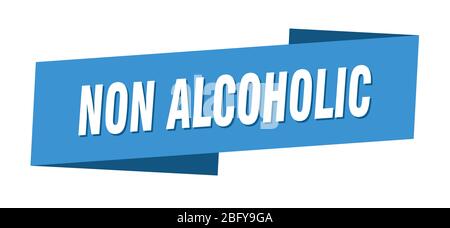 Alkoholfreie Banner-Vorlage. Alkoholfreies Farbband Etikett Stock Vektor