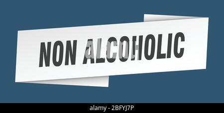 Alkoholfreie Banner-Vorlage. Alkoholfreies Farbband Etikett Stock Vektor