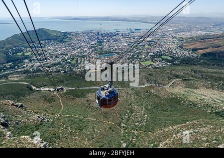 Drehbare Seilbahn zu Touristen Attraktion Table Mountain Kapstadt, Südafrika Stockfoto