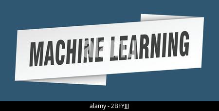 Machine Learning Banner Vorlage. Machine Learning Band Label Zeichen Stock Vektor