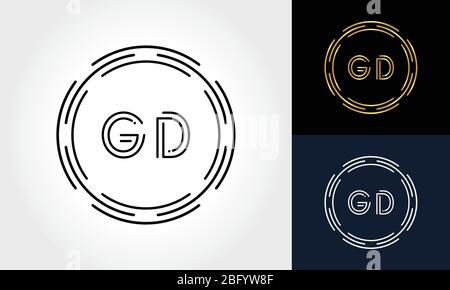 Initial Letter GD Creative Logo Design Vektorvorlage. Digital Luxury Letter GD Logo Design Stock Vektor