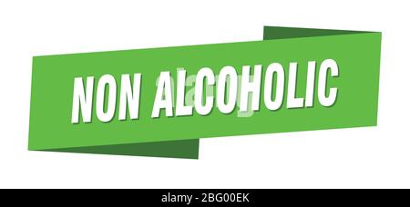 Alkoholfreie Banner-Vorlage. Alkoholfreies Farbband Etikett Stock Vektor