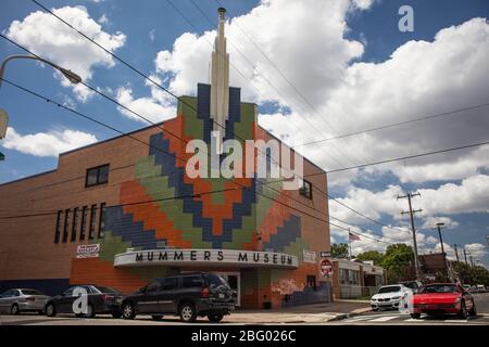 Art decó façade des Mummers Museum, Philadelphia, Pennsylvania Stockfoto
