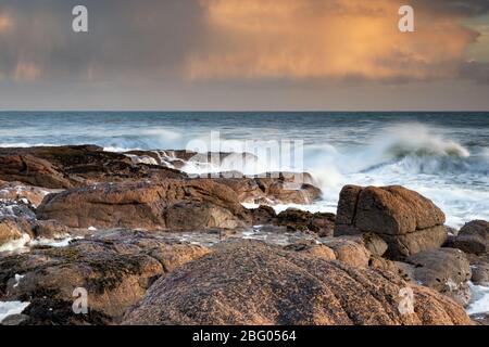 Abendlicht am Carnsore Point Wexford Stockfoto