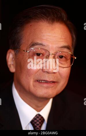 Bild ©lizenziert für Parsons Media. 31/01/2009. London, Großbritannien. Der chinesische Premierminister Wen Jiabao im Mandarin Oriental Hotel Central London 31. Januar 2009 Bild von Andrew Parsons / Parsons Media Stockfoto