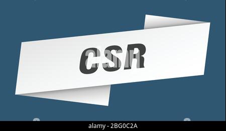 csr Banner Vorlage. csr Ribbon Label Zeichen Stock Vektor