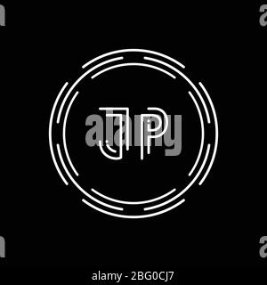 Creative Letter JP Logo Design Vektor-Vorlage. Digital Linked Letter JP Logo Design Stock Vektor