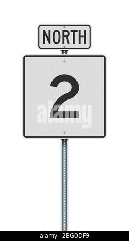 Vektorgrafik des Massachusetts State Highway Road Schild auf Metallpfosten Stock Vektor