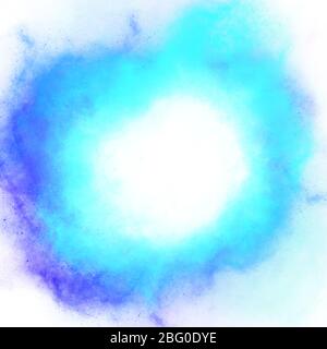 Blau lila Flecken von Aquarellfarbe mit einem Farbverlauf. Abstrakt Nebel Hintergrund Tapete, schöne Textur Flecken Farbe Imitation von t Stockfoto