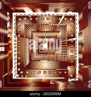 Abstraktes 3D-Technologie-Quadrat Stockfoto